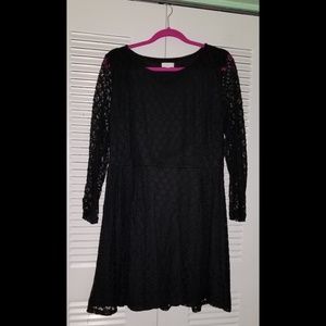 Black lace mini dress